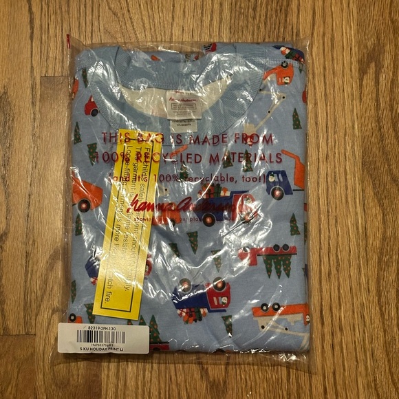 NWT Hanna Andersson Snow Crew on Powder Blue Christmas Pajamas size 8 - Picture 3 of 4